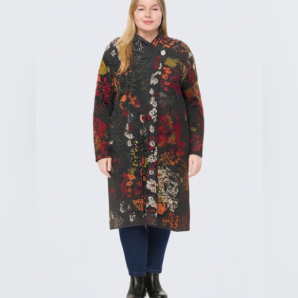J. Jill Sweaters - J. Jill Madison Floral Duster Long Cardigan Sweater 4X Spring Alpaca Wool Blend